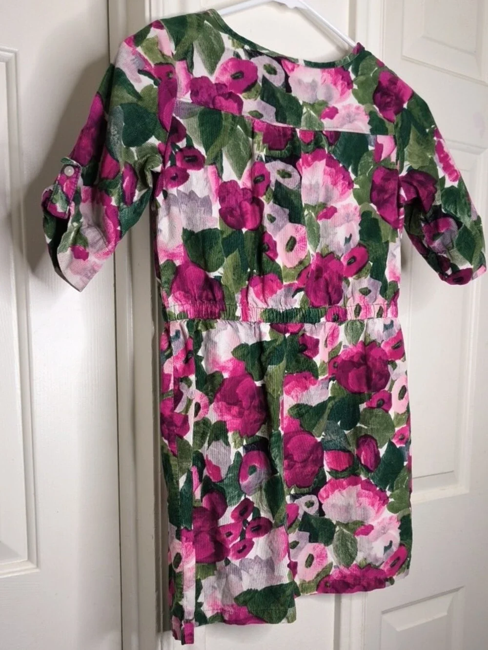 Gymboree Pink and Green Floral Knit Dress